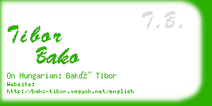 tibor bako business card